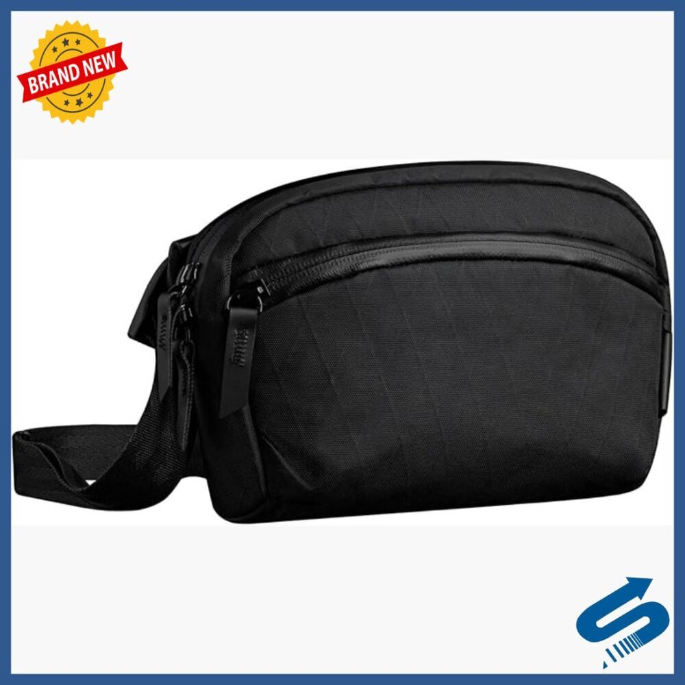 Men's Minimalist Crossbody Sling Bag, Water-Resistant, Adjustable Strap, 1L
